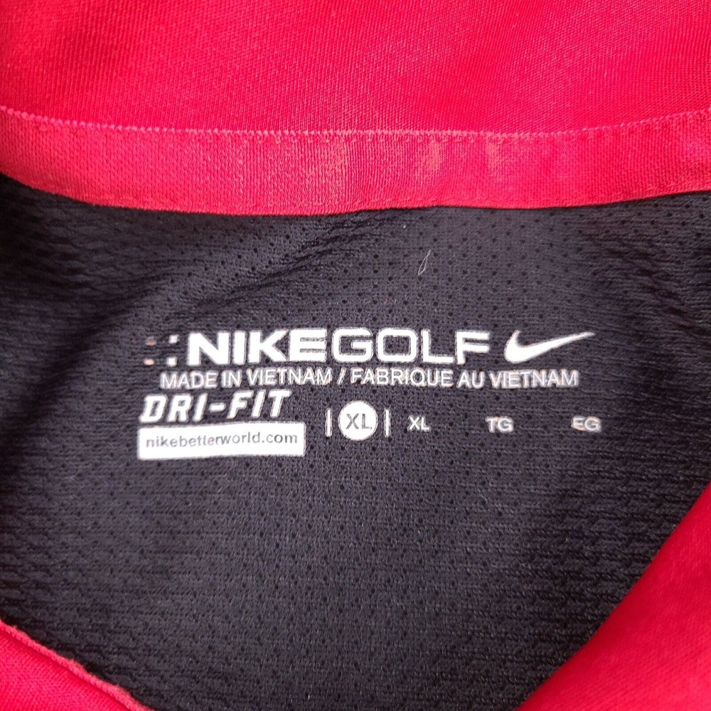 Nike Golf Polo Shirt Men’s XL Red Dri-Fit Short Sleeve Columbia Flooring Front - Picture 6 of 14